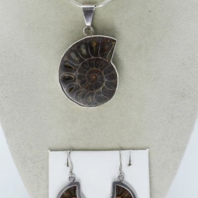 Sale Photo Thumbnail #271: Ammonite Fossil 925 Necklace & Earrings