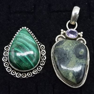 Sale Photo Thumbnail #266: Malachite Ring & Kambaba Jasper Pendant