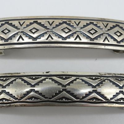 Sale Photo Thumbnail #118: 2 Southwest Style, Sterling Hair Clips