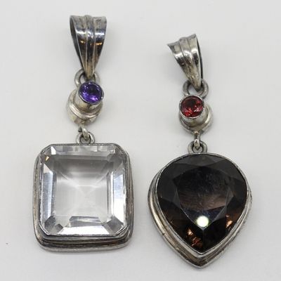 Sale Photo Thumbnail #168: Two Unique Sterling Gemstone Pendants