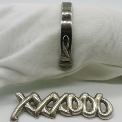 Sale Photo Thumbnail #336: Breast Cancer Sterling Bracelet & More