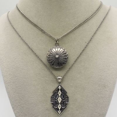Sale Photo Thumbnail #218: Two Sterling Fashion Necklaces