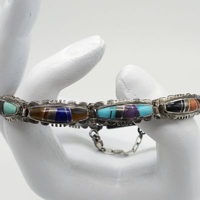 Sale Photo Thumbnail #59: Calvin Begay Micro Inlay 925 Bracelet