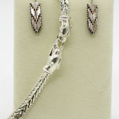 Sale Photo Thumbnail #363: Milor Panther Riccio Chevron Bracelet & Earrings