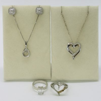 Sale Photo Thumbnail #378: Diamond & Moissanite Sterling Lot