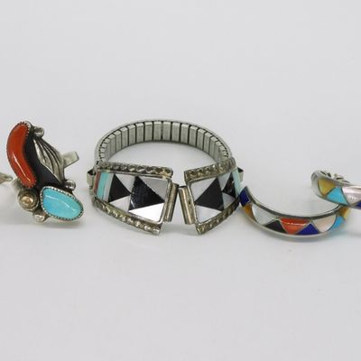 Sale Photo Thumbnail #353: Native American Zuni Style - Four Pieces