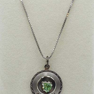 Sale Photo Thumbnail #88: Uranium Glass, Sterling August Pendant
