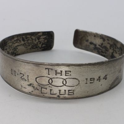 Sale Photo Thumbnail #212: 1944 Sterling Cuff Bracelet - Engraved