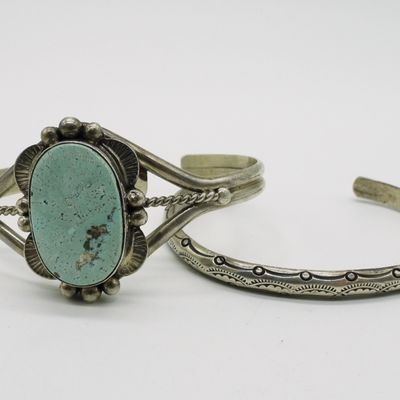 Sale Photo Thumbnail #397: Mary Ann Spencer, Whitewater Turquoise Cuff
