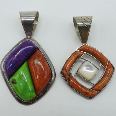 Sale Photo Thumbnail #11: 2 Jay King, DTR Sterling Gemstone Pendants