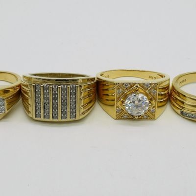 Sale Photo Thumbnail #358: Four Gold Tone Sterling Chunky Rings
