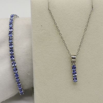 Sale Photo Thumbnail #104: Sterling Amethyst Matching Necklace & Bracelet