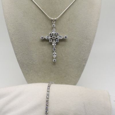 Sale Photo Thumbnail #107: Pretty Cross Necklace & Matching Bracelet