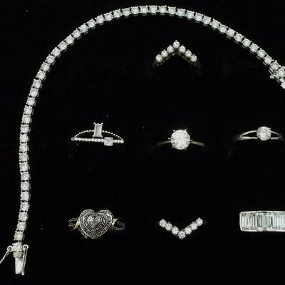 Sale Photo Thumbnail #33: 8 Sterling Bridal Style Rings & Bracelet
