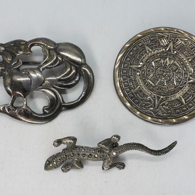 Sale Photo Thumbnail #335: 3 Sterling Brooches