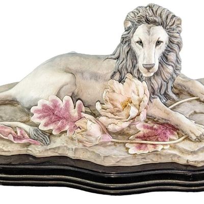 Sale Photo Thumbnail #14: Fleur Cowles LE Bone China White Lion Sculpture