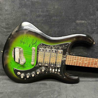 Sale Photo Thumbnail #307: 1960's Kimberly Apollo 4 Pickup Green Sunburst Guitar MIJ Signed Travis Tritt