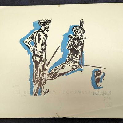 Sale Photo Thumbnail #146: Vintage Two Men S&N Print