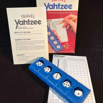 Sale Photo Thumbnail #58: 1984 Vintage Travel Yahtzee Game Milton Bradley Co.
