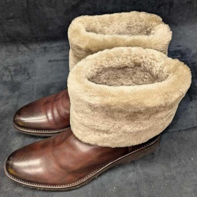 Sale Photo Thumbnail #233: Men's Size 11 Santoni Shearling Fur Leather Boots