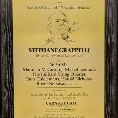 Sale Photo Thumbnail #201: Framed Absolut Vodka Stephane Grappelli Concert Poster