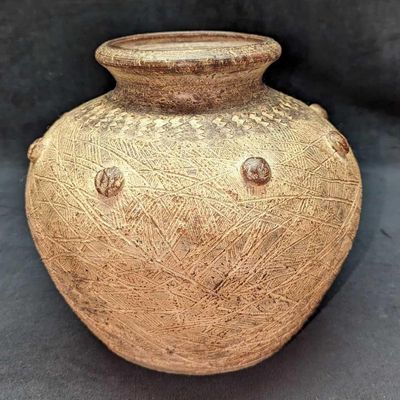 Sale Photo Thumbnail #80: Vintage Pottery Made In Thailand Textured Vase