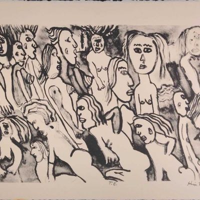 Sale Photo Thumbnail #298: Kim Mosley (20th Century) Signed Woodblock Print