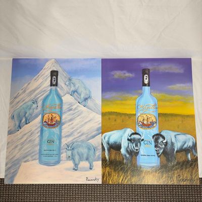 Sale Photo Thumbnail #95: Magellan Ad Poster Gin Advertisement Print By John Pacovsky Set of Thirteen 13 Posters Buffalo Goat