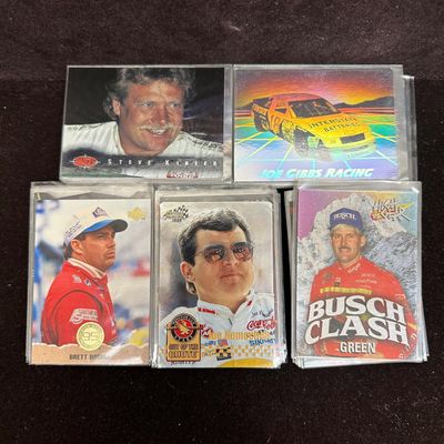 Sale Photo Thumbnail #96: Lot of 100 NASCAR Racing Trading Cards Brett Bodine Joe Nemechek Steve Kinser  and More