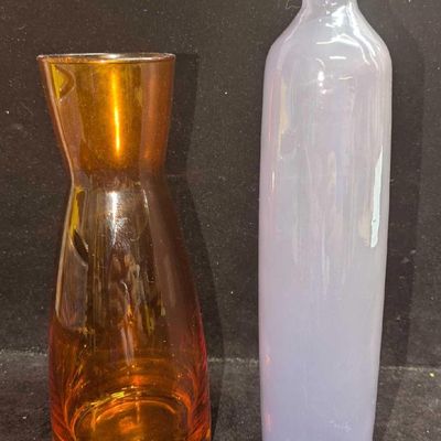 Sale Photo Thumbnail #142: 2 Vintage Glass Serving Carafe Vases