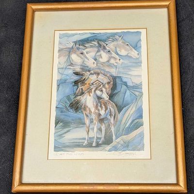 Sale Photo Thumbnail #458: Signed Framed Jody Bergsma I Am The Wind Horse Print