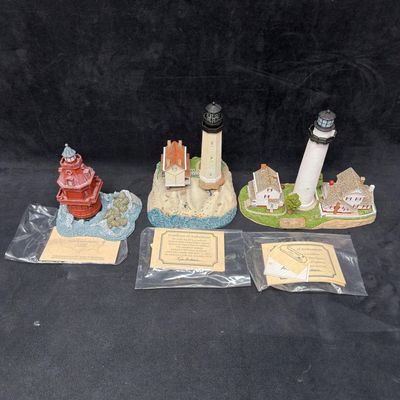 Sale Photo Thumbnail #390: Fenwick Island Signed Harbour Lights Delaware Lighthouse Figurines Three
