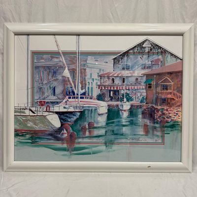 Sale Photo Thumbnail #203: Jim Gerard Holehouse Lay Day Signed Lithograph Framed Art Hand Colored and Embellished