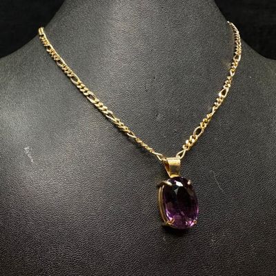 Sale Photo Thumbnail #12: 18 ct Amethyst Pendant in 14k Gold