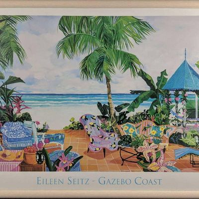 Sale Photo Thumbnail #258: Framed Gazebo Coast Eileen Seitz Print Florida Sun