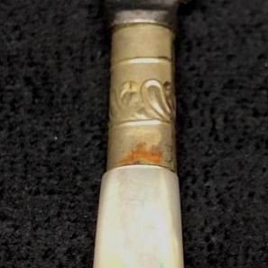 Sale Photo Thumbnail #282: Vintage Kirk and Matz Sheffield England Mother of Pearl Handled Knife Forged Stainless