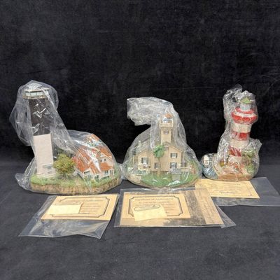 Sale Photo Thumbnail #352: Harbour Lights Lighthouse Figurines Charleston Haig Point and Sea Pines Three