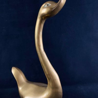 Sale Photo Thumbnail #31: Brass Mid Century Goose or Swan Statue