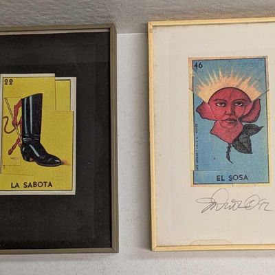 Sale Photo Thumbnail #169: 2 Framed Don Clemente Loteria Cards