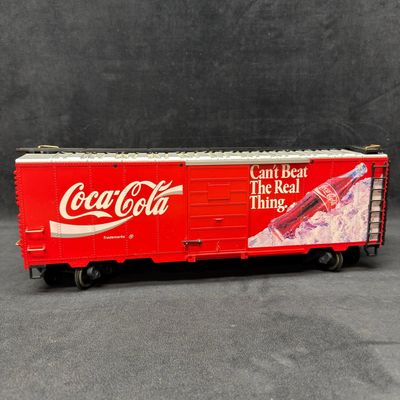 Sale Photo Thumbnail #433: LGB Coca-Cola Can’t Beat The Real Thing G Scale Boxcar Red