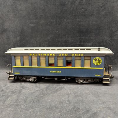 Sale Photo Thumbnail #436: LGB Baltimore and Ohio Columbia G Scale Blue Passenger Car #38800