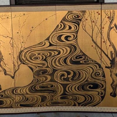 Sale Photo Thumbnail #154: Byobu Wooden Folding Screens After Ogata Korin