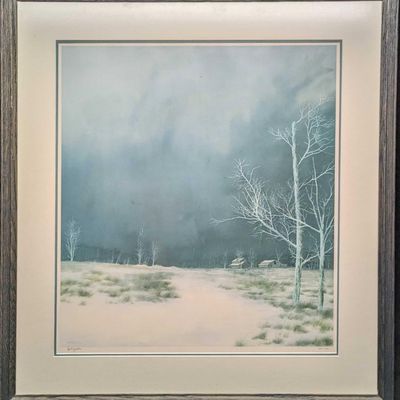 Sale Photo Thumbnail #202: Framed Herb Jones LE Winter Scene Print