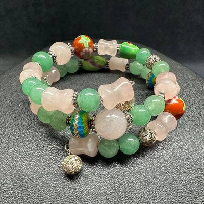 Sale Photo Thumbnail #239: Sterling Silver Adjustable Stone Bead Bracelet