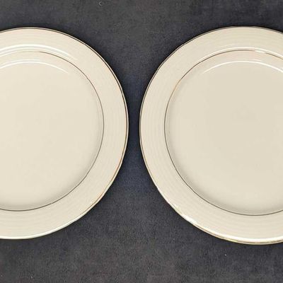 Sale Photo Thumbnail #138: 2 Retired Arctic Gold By Noritake Fine China Dinner Plates A