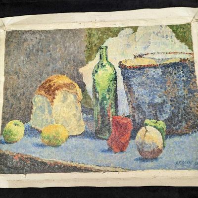 Sale Photo Thumbnail #236: Vintage Original Acrylic On Canvas Food & Drink