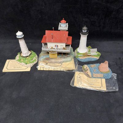Sale Photo Thumbnail #399: Three Harbour Lights Lighthouse Landmark Figurines Roanoke River North Carolina