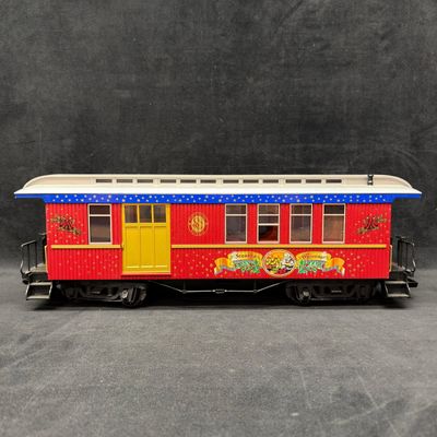 Sale Photo Thumbnail #435: LGB Seasons Greetings Christmas G Scale Passenger Car Red Sliding Doors