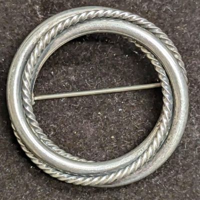 Sale Photo Thumbnail #326: Vintage Danecraft Sterling Silver Triple Hoop Brooch