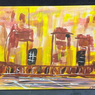Sale Photo Thumbnail #481: Original Abstract On Canvas By Summers (2) R72